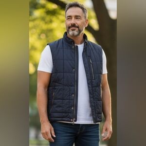Banana Republic Men's Dark Blue Quilted Vest